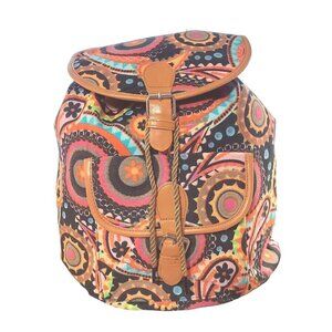 Multicolor Boho Paisley Print Drawstring Backpack